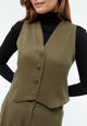 Givn Berlin Weste GBALIDA mit Teilungsnähten aus TENCEL™ Vest Khaki