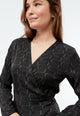 Givn Berlin Wickelkleid GBVIRGINIA aus TENCEL™ mit Peach-Effekt Dress Black / Dark Khaki (Waves)