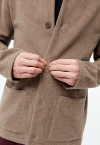 Givn Berlin Wolljacke GBVINCENT aus recyceltem Wollgemisch Jacket Dark Beige