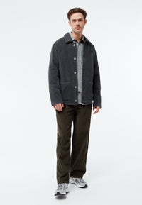 Givn Berlin Wolljacke GBVINCENT aus recyceltem Wollgemisch Jacket Mid Grey