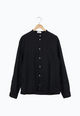 Second Hand Stehkragen-Hemd WES aus Leinen - Black (Linen) - N/A - XXL