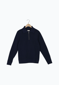 Second Hand Troyer-Pullover TYLER aus Bio-Baumwolle - Midnight Blue - N/A - L