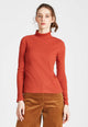 Second Hand Rollkragen-Longsleeve GINA aus Bio-Baumwolle - Rusty Orange - M