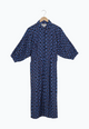 Secondhand Fitted Dress GBNATALINA made from LENZING™ ECOVERO™ with decorative pleats - Blue / Light Pink - S