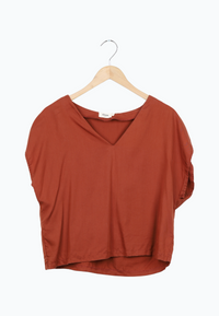 Second Hand Blusenshirt RUBY aus TENCEL™ REFIBRA™ Lyocell - Terracotta (Refibra) - N/A - S