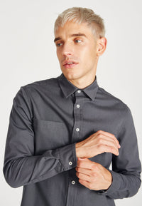 Second Hand Hemd OLIVER aus Bio-Baumwolle - Grey - S