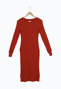 Second Hand Kleid CORA aus Bio-Baumwolle - Rusty Orange - L