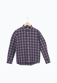 Second hand checked shirt KENT made from organic cotton - Blue / Red (Checks) - S