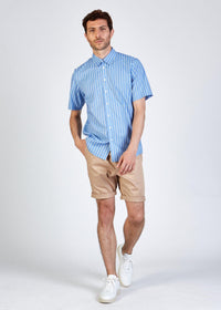 Givn Berlin Kurzarmhemd DYLAN aus Bio-Baumwolle Buttoned Shirt Light Blue / White (Stripes)