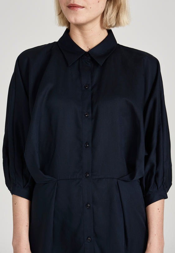 Givn Berlin Blusenkleid NATALIA aus TENCEL™ Lyocell Dress Midnight Blue (Tencel)