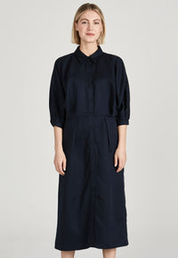 Givn Berlin Blusenkleid NATALIA aus TENCEL™ Lyocell Dress Midnight Blue (Tencel)