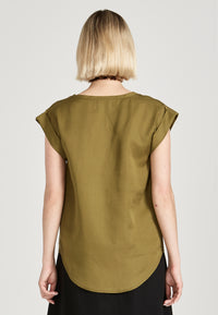 Givn Berlin Blusenshirt CAPRI aus TENCEL™ Lyocell Blouse Olive Oil (Tencel)