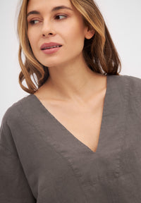 Givn Berlin Blusenshirt HARPER aus Leinen Blouse Taupe (Linen)