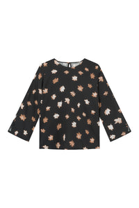Givn Berlin Blusenshirt PENELOPE aus LENZING™ ECOVERO™ Blouse Black / Caramel Brown (Flowers)