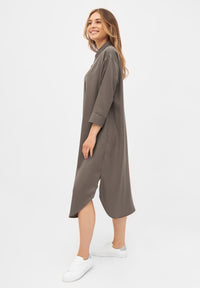 Givn Berlin Hemdblusenkleid MAGGIE aus TENCEL™ REFIBRA™ Lyocell Dress Taupe (Refibra)