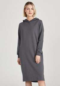 Givn Berlin Kapuzen-Sweatkleid ELENOR aus Bio-Baumwolle Dress Shadow Grey