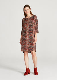 Givn Berlin Kleid FREYA aus LENZING™ ECOVERO™ Dress Black / Orange (Hearts)