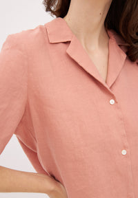 Givn Berlin Kurzarmbluse CAROL aus Leinen Blouse Desert Peach (Linen)