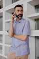 Givn Berlin Kurzarmhemd DYLAN aus Leinen Buttoned Shirt Blue / White (Stripes, Linen)