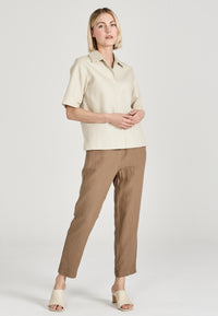 Givn Berlin Kurzarmbluse MADISON aus Bio-Baumwolle Blouse Beige