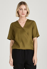 Givn Berlin Blusenshirt MISHA aus TENCEL™ Lyocell Blouse Olive Oil (Tencel)