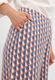Givn Berlin Marlenehose MARLEEN aus LENZING™ ECOVERO™ Trousers Terracotta / Blue (Geometric)