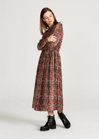 Givn Berlin Maxikleid MARINA aus LENZING™ ECOVERO™ Dress Black / Orange (Hearts)