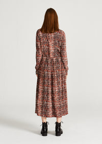 Givn Berlin Maxikleid MARINA aus LENZING™ ECOVERO™ Dress Black / Orange (Hearts)