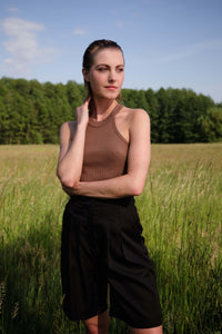 Givn Berlin Top OPHELIA aus Bio-Baumwolle Top Muddy Brown