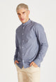 Givn Berlin Stehkragen-Hemd WES aus Bio-Baumwolle Buttoned Shirt Blue (Dots)