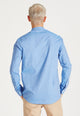 Givn Berlin Stehkragen-Hemd WES aus Bio-Baumwolle Buttoned Shirt Light Blue (Dots)