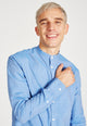 Givn Berlin Stehkragen-Hemd WES aus Bio-Baumwolle Buttoned Shirt Light Blue (Dots)