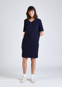 Strickkleid VALERIE aus Bio-Baumwolle - Blue