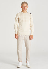 Givn Berlin Strickpullover LEANDER aus Bio-Baumwolle Sweater Light Beige