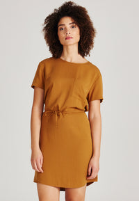 Givn Berlin T-Shirt-Kleid LAUREN aus TENCEL™ Lyocell Dress Rubber Brown (Tencel)