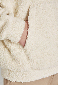 Teddyfell-Hoodie KENNETH aus Bio-Baumwolle - Off White