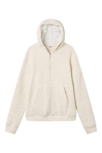 Teddyfell-Hoodie KENNETH aus Bio-Baumwolle - Off White
