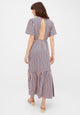 Givn Berlin Volantkleid MARISSA aus LENZING™ ECOVERO™ Dress Terracotta / Blue (Geometric)
