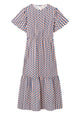 Givn Berlin Volantkleid MARISSA aus LENZING™ ECOVERO™ Dress Terracotta / Blue (Geometric)