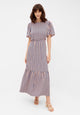 Givn Berlin Volantkleid MARISSA aus LENZING™ ECOVERO™ Dress Terracotta / Blue (Geometric)