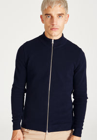 Givn Berlin Zip-Cardigan LIONEL aus Bio-Baumwolle Cardigan Blue