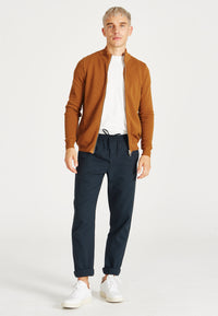 Givn Berlin Zip-Cardigan LIONEL aus Bio-Baumwolle Cardigan Rubber Brown