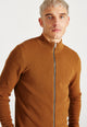 Givn Berlin Zip-Cardigan LIONEL aus Bio-Baumwolle Cardigan Rubber Brown